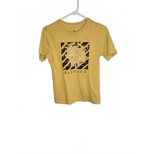 True Indigo Yellow 'Blessed' Graphic T-Shirt Size L